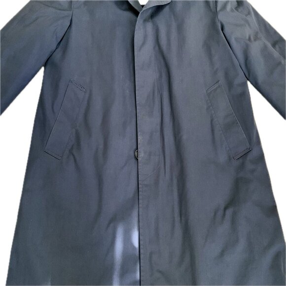 Vintage London Fog Men Dark Gray Trench Coat 38 Short Removable Fur Lining USA - Picture 3 of 15